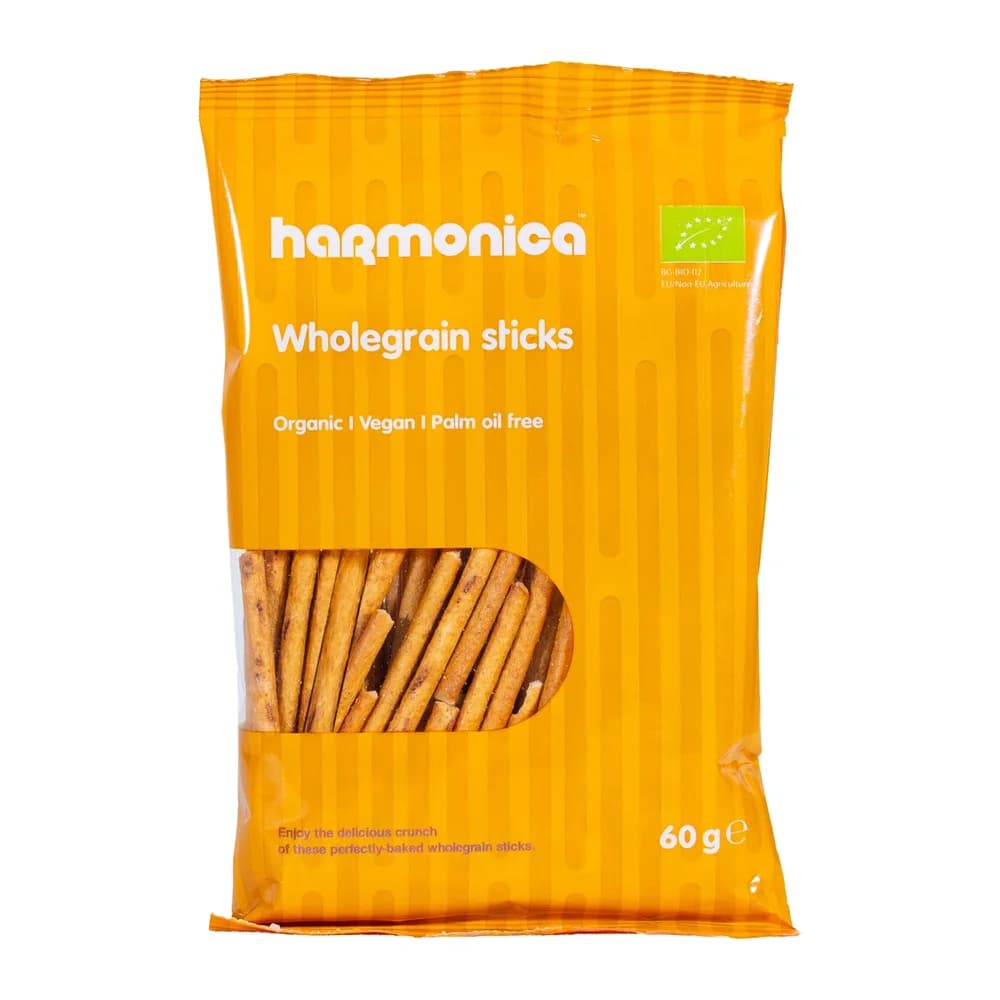 Harmonica Organic Wholegrain Wheat Sticks with Himalayan Salt