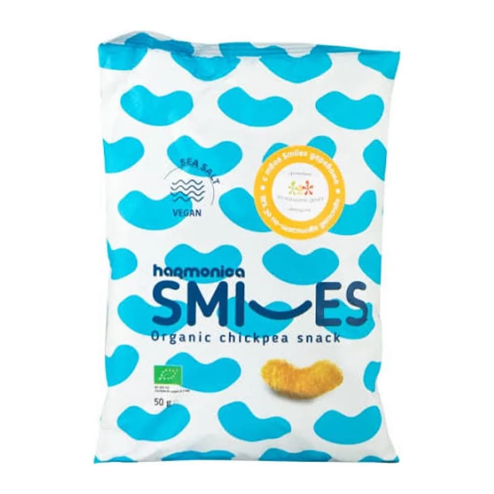 Harmonica Organic Chickpeas Sticks with Sea Salt "Smiles"