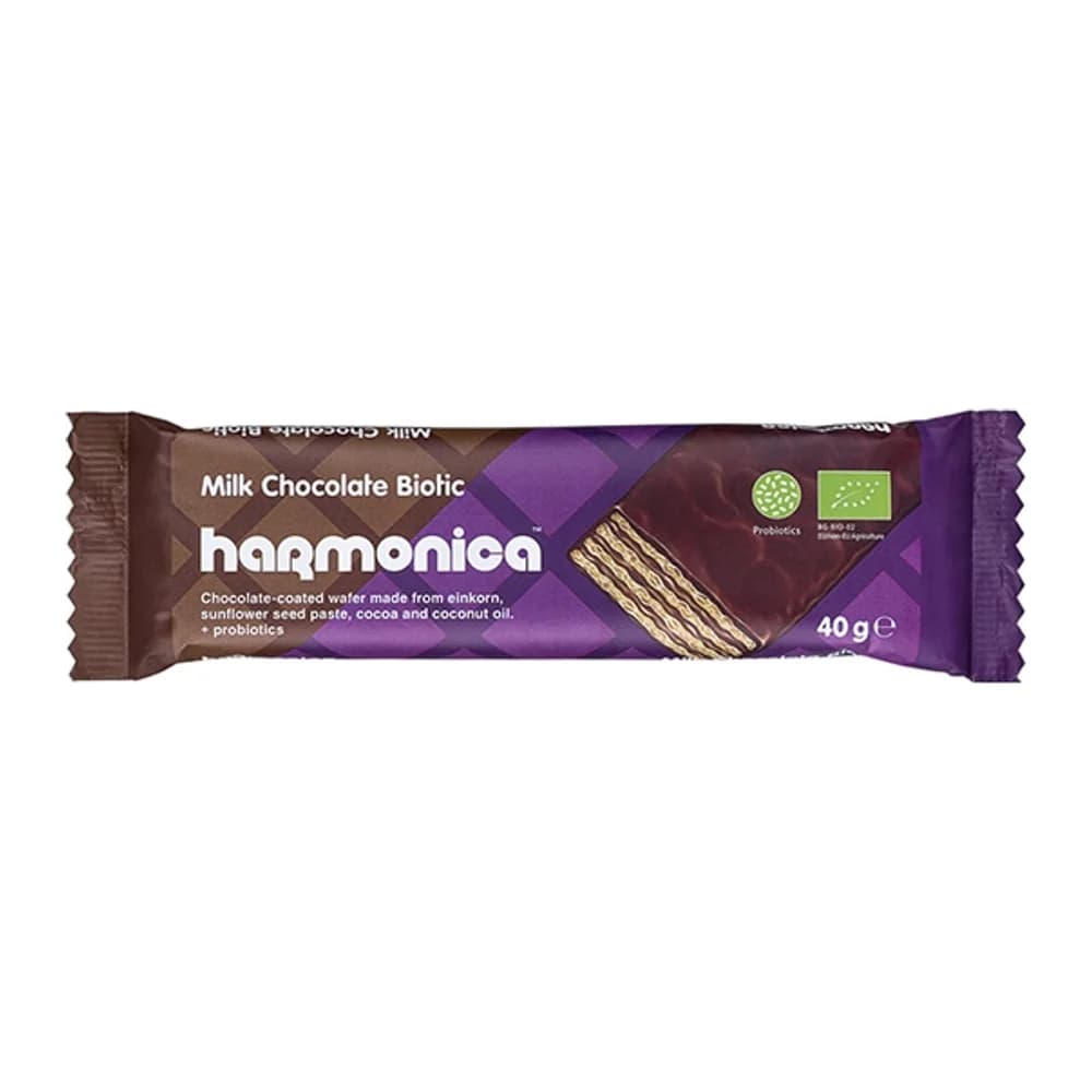 Harmonica Organic Chocolate Coated Wafer with Probiotics