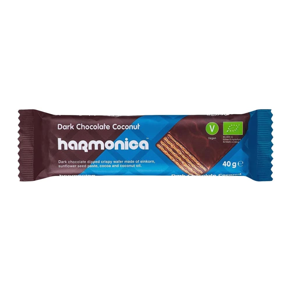 Harmonica Organic Chocolate Coated Wafer with Coconut