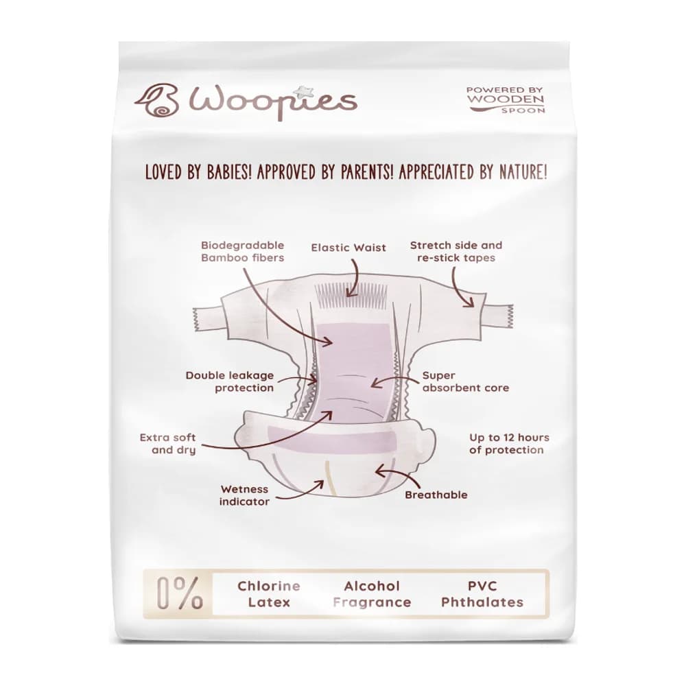 Wooden Spoon Biodegradable Diapers Woopies Maxi