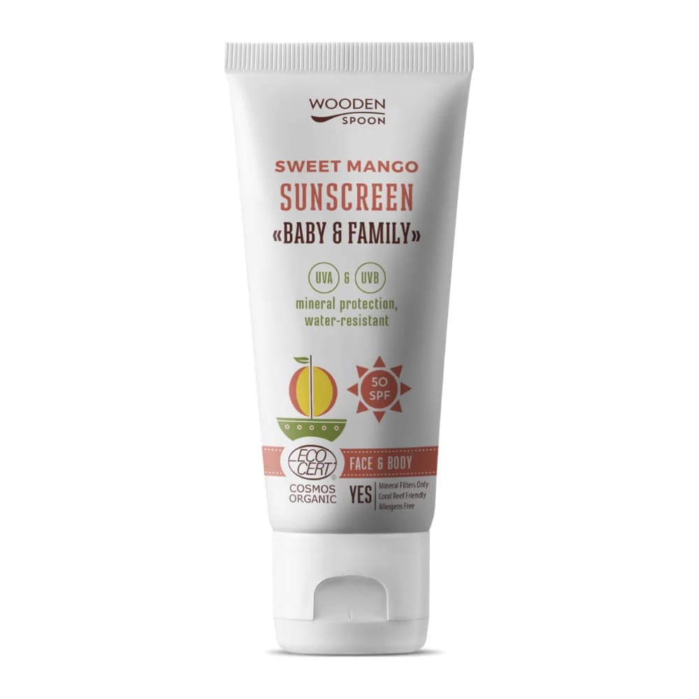 Wooden Spoon Organic "Baby & Family" SPF 50 Sweet Mango
