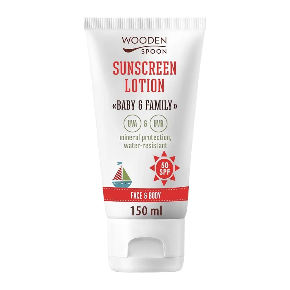 Wooden Spoon Organic Sunscreen Lotion "Baby & Family" 50 SPF