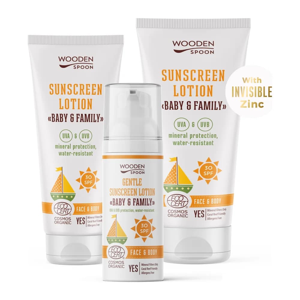 Wooden Spoon Organic Sunscreen Lotion "Baby & Family" 30 SPF