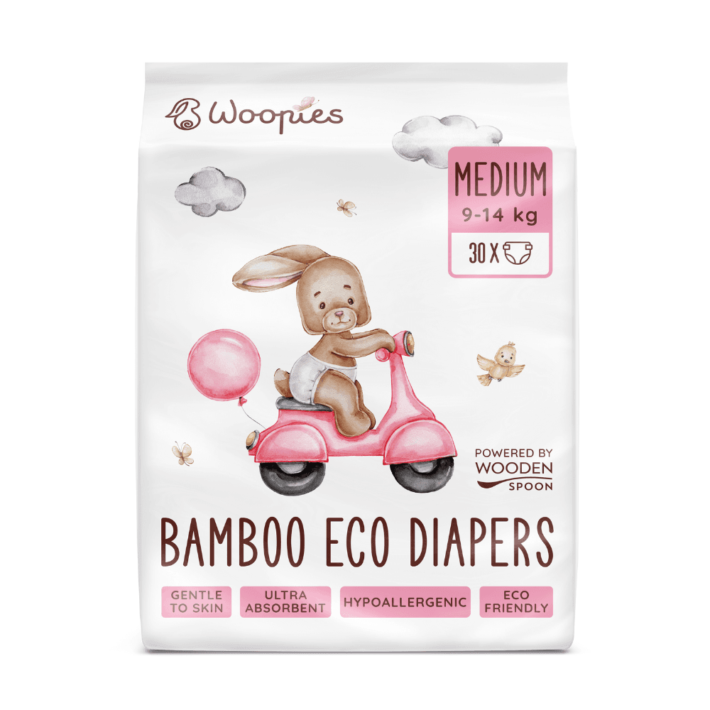 W.spoon Biodegradable Diapers Woopies Medium (9-14 Kg)